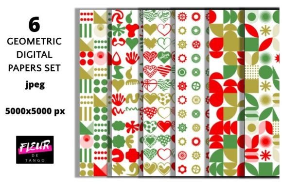 6 Christmas Colors Geometric Patterns 3: A Versatile Design Resource for Modern Creators