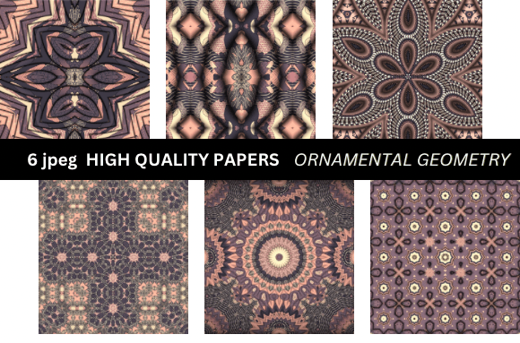 Brown Geometric Digital Papers Set