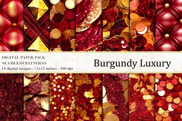 Burgundy Luxury Digital Papers