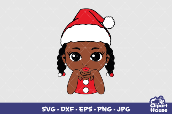 Christmas Black Girl: A Versatile Design for Cutting Machines and Creative Projects
