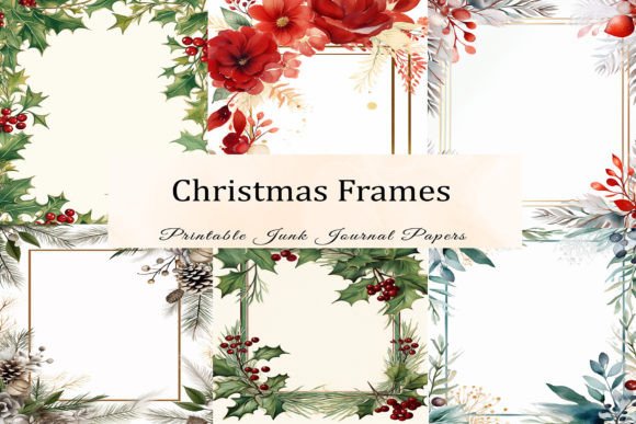 Christmas Frames Junk Journal Papers: A Creative Toolkit for the Festive Season