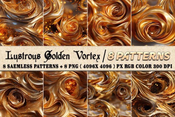 Lustrous Golden Vortex 8 Patterns