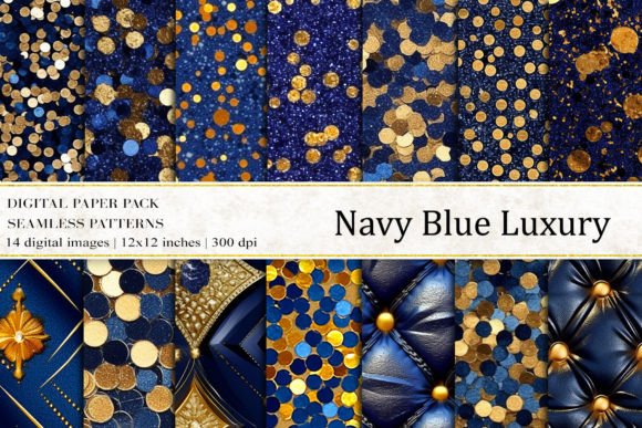 Navy Blue Luxury Digital Papers: Elevating Design with AI-Generated Elegance