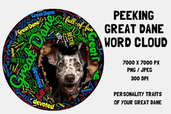 Peeking Great Dane Word Cloud