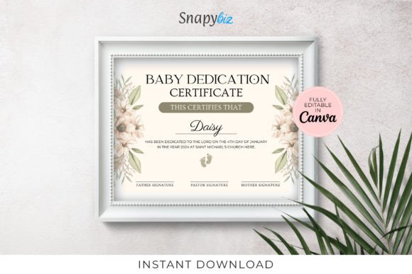 Welcome the Newest Bundle of Joy with an Editable Baby Dedication Certificate